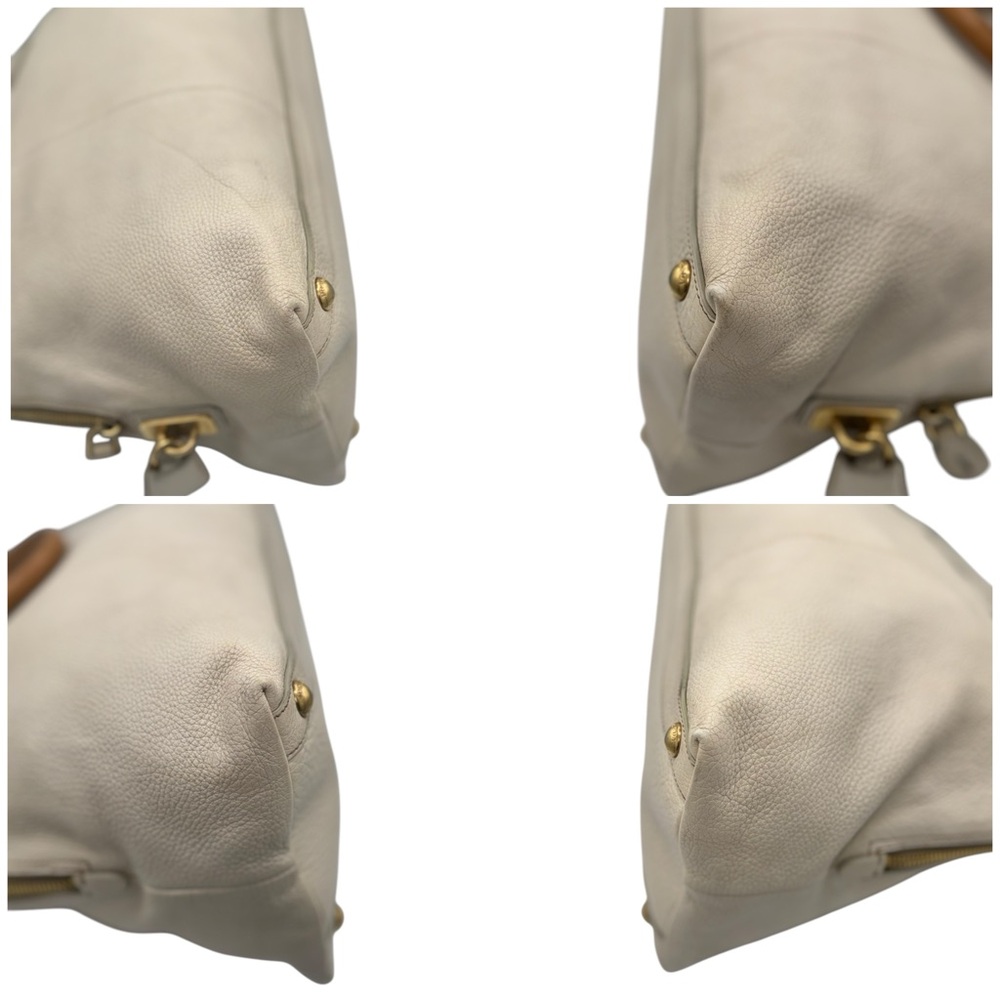 Prada Cream Vitello Dome Satchel 🤍 Classic Neutral Luxury - Picture 4 of 14